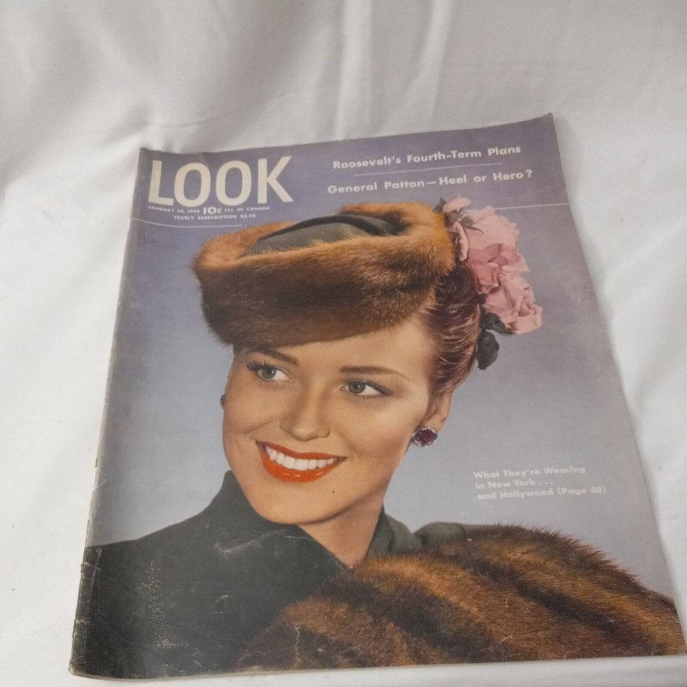 Look Magazine January 23 1945 Franklin‎ D Roosevelt General Patton Vintage WWII